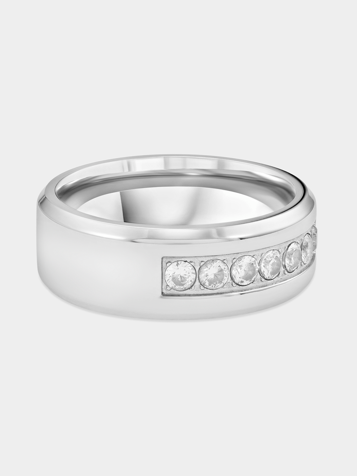 Cobalt Cubic Zirconia Channel Ring