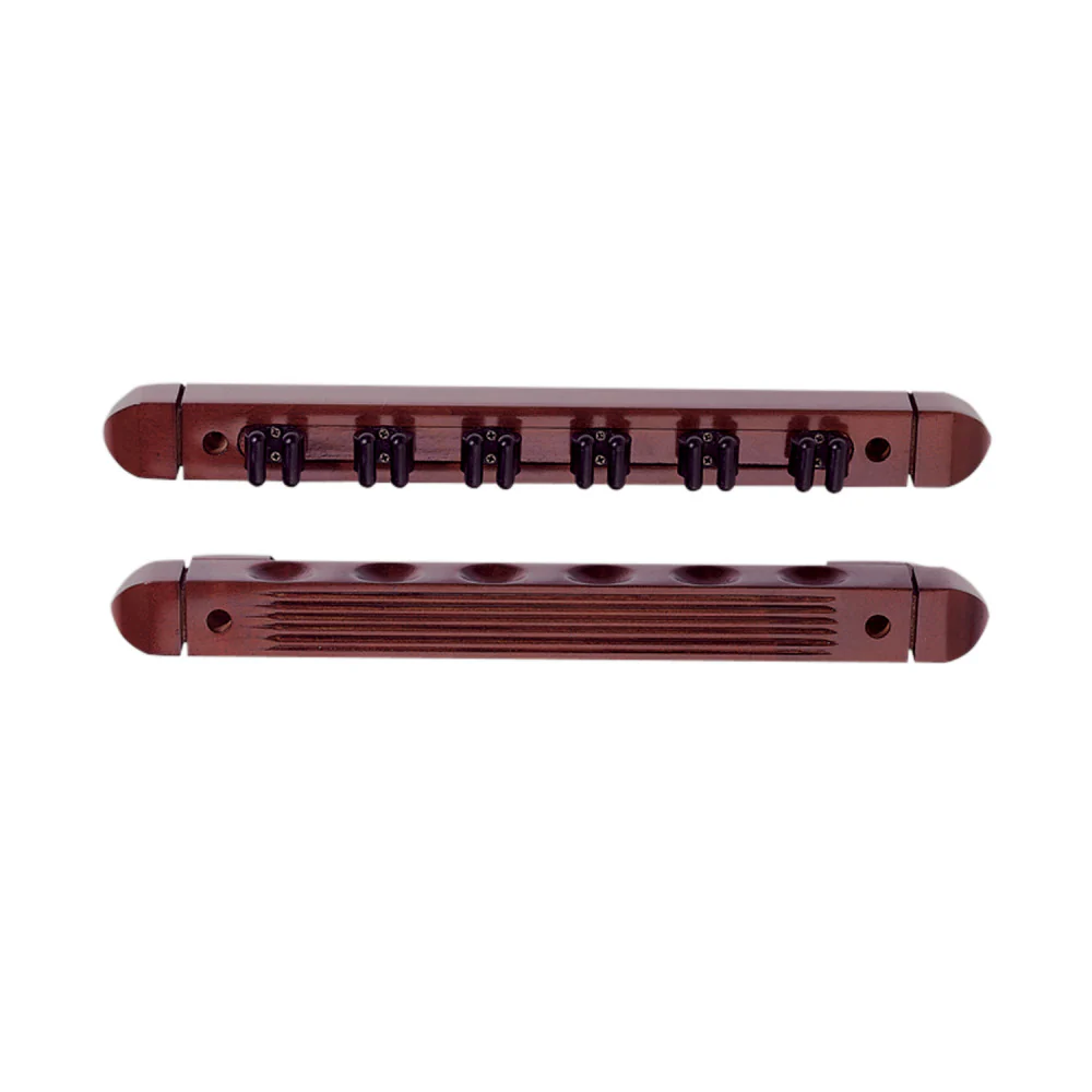 Deluxe 2-piece mahogany finished pool cue rack