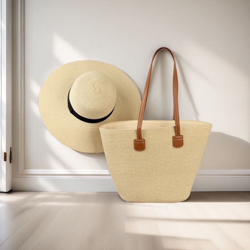 Summer/Holiday Staw bag & hat set