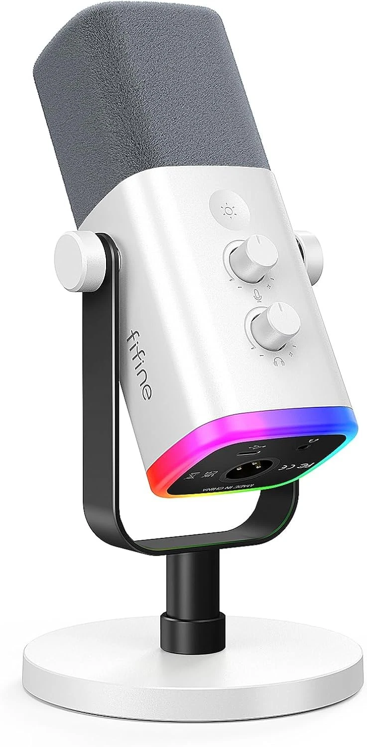 FIFINE XLR/USB Dynamic Microphone for Podcast Recording, PC Computer Gaming Streaming