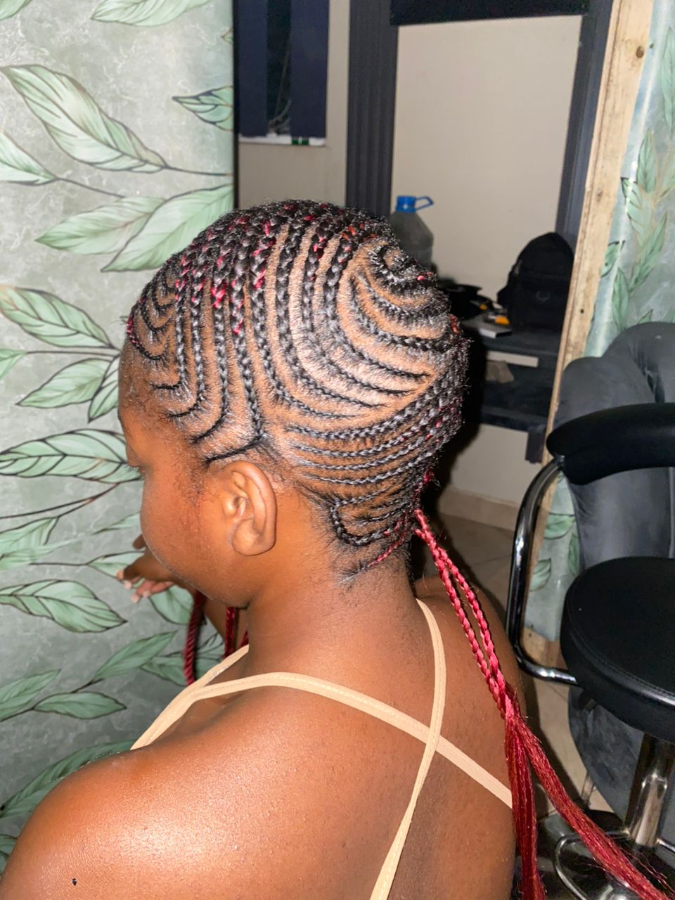 Sleek Cornrows done with Ultra Braid Extensions