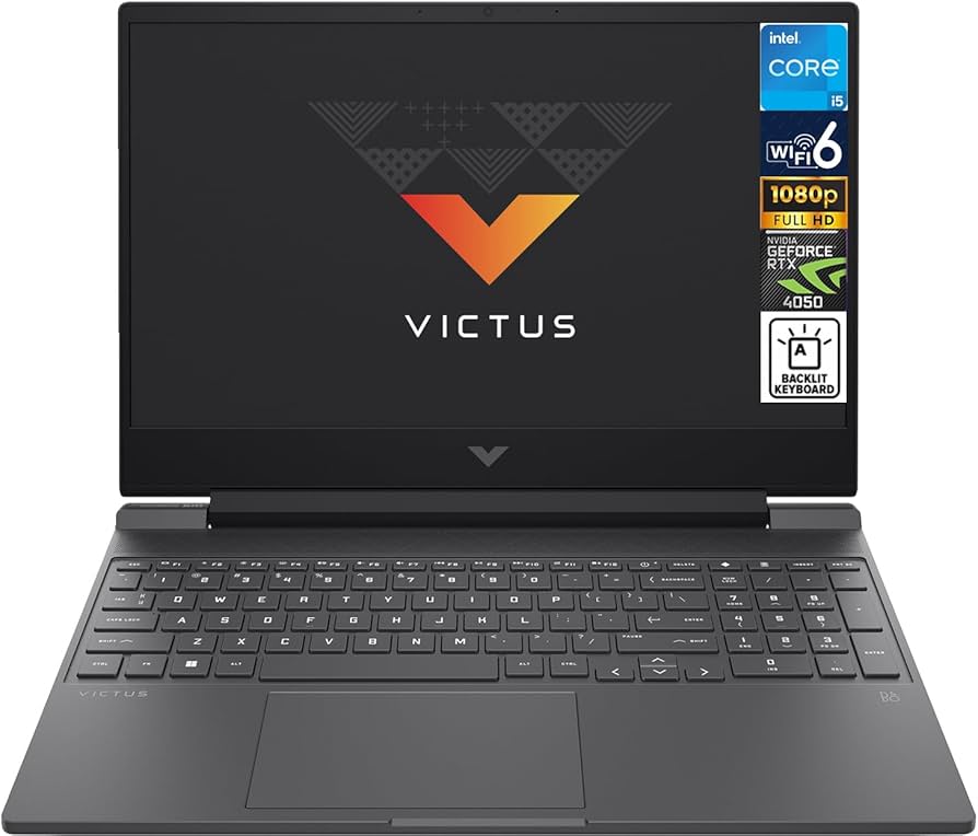 HP Victus Gaming Laptop 15 – 13th Gen i5, RTX 4050, 16GB RAM, 512GB SSD, 15.6” FHD Display
